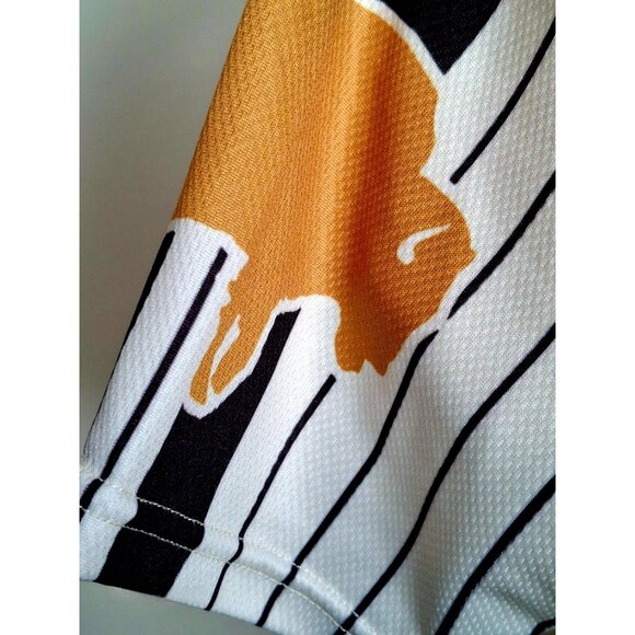 Vintage Warstic Baseball Jersey Striped Button-Up Short Sleeve Buffalo Logo - Picture 5 of 8